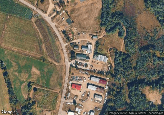 Aerial view of Beans and Greens Farm in Gilford, NH