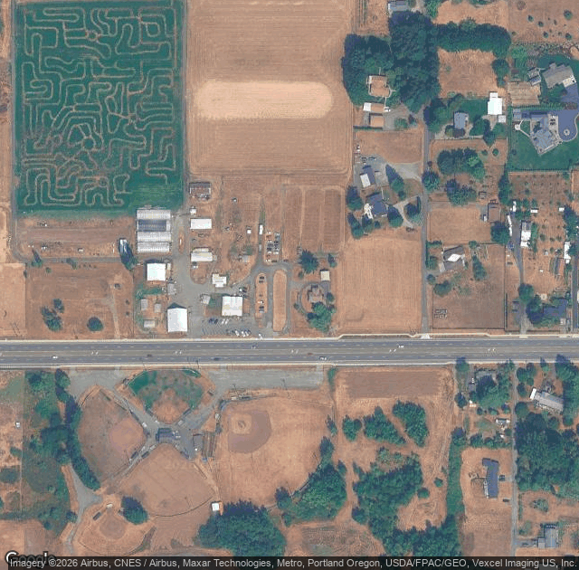Aerial view of Bi-Zi Farms in Vancouver, WA