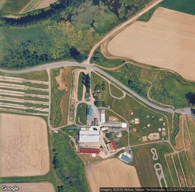 Aerial view of Bob's Corn Maze and Pumpkin Farm in Snohomish, WA