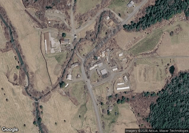 Aerial view of Boyd Family Farm in Wilmington, VT