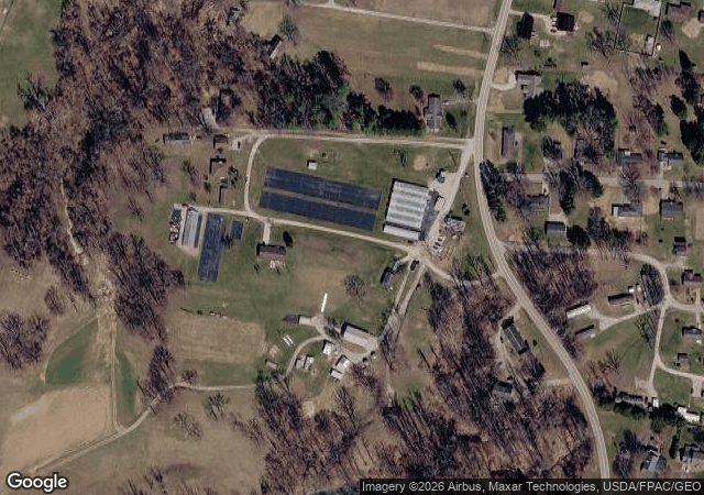 Aerial view of Butcher Family Farm in Washington, WV