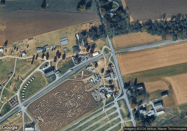 Aerial view of Cherry Crest Adventure Farm in Ronks, PA
