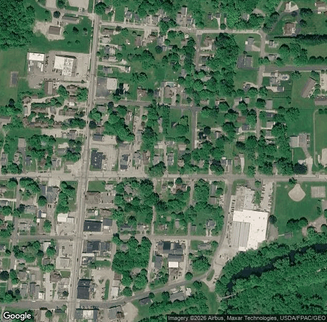 Aerial view of Derthick's Farm & Corn Maze in Mantua, OH