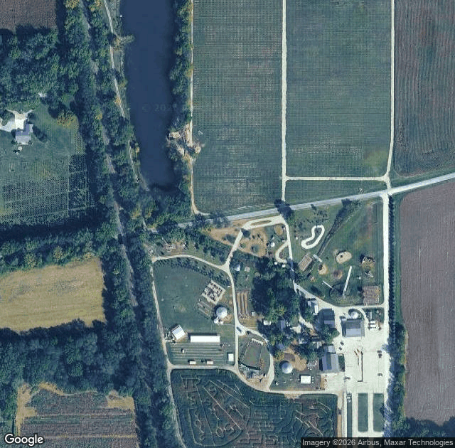 Aerial view of Dull's Tree Farm & Pumpkin Harvest in Thorntown, IN