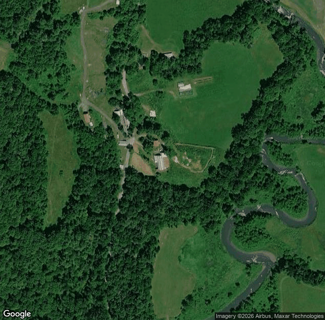 Aerial view of Fat Rooster Farm in Royalton, VT