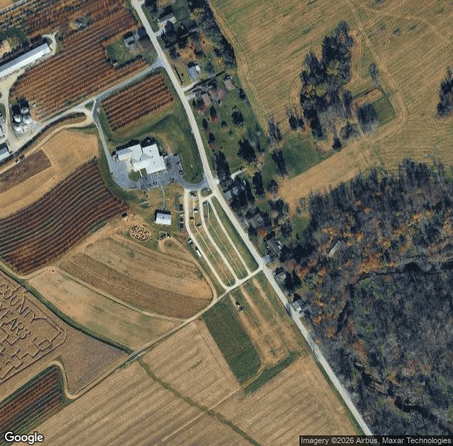 Aerial view of Flinchbaugh's Orchard & Farm Market in Hellam, PA