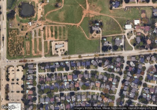 Aerial view of Hall's Pumpkin Farm & Corn Maze in Grapevine, TX