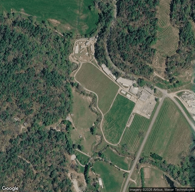 Aerial view of Hillside Orchard Farms in Lakemont, GA
