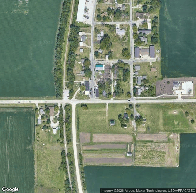 Aerial view of Howell's Greenhouse & Pumpkin Patch in Cumming, IA