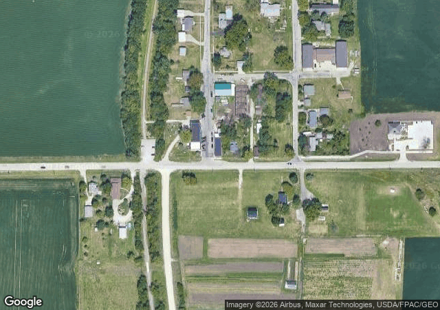 Aerial view of Howell's Greenhouse & Pumpkin Patch in Cumming, IA