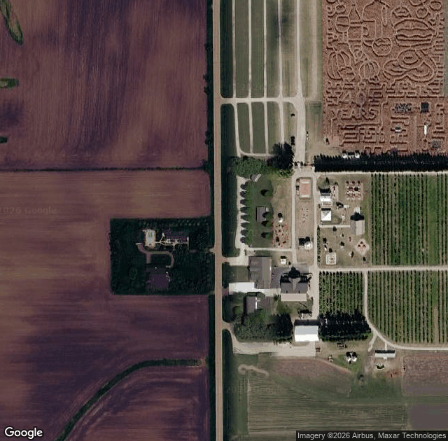 Aerial view of Jonamac Orchard in Malta, IL