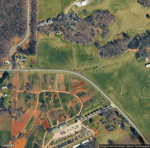 Aerial view of The Kinsey Family Farm in Gainesville, GA