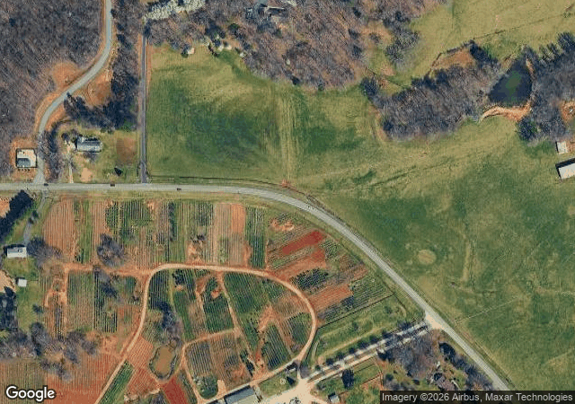 Aerial view of The Kinsey Family Farm in Gainesville, GA