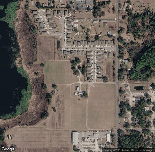 Aerial view of Lake Catherine Blueberries Fall Maze in Groveland, FL