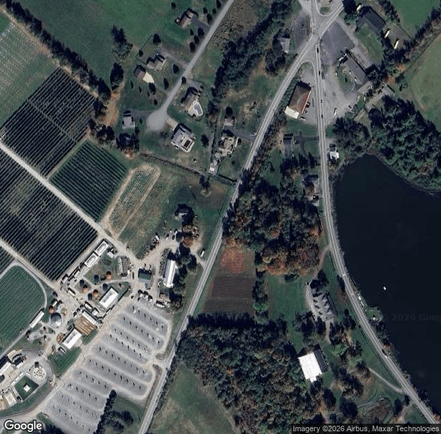 Aerial view of Lakeland Orchard & Cidery in Scott Township, PA