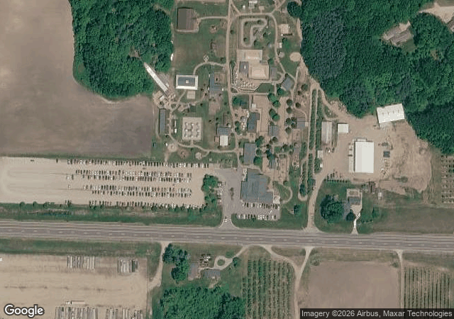 Aerial view of Lewis Adventure Farm & Zoo in New Era, MI