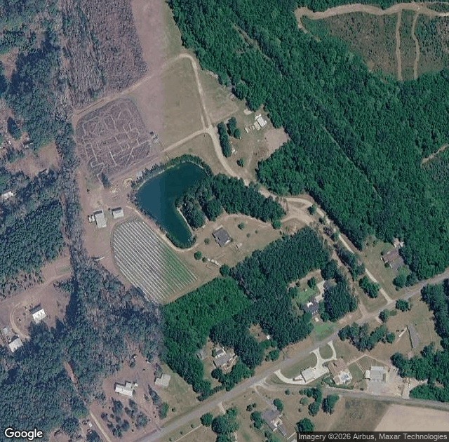 Aerial view of Madrac Farms Pumpkin Patch in Rincon, GA