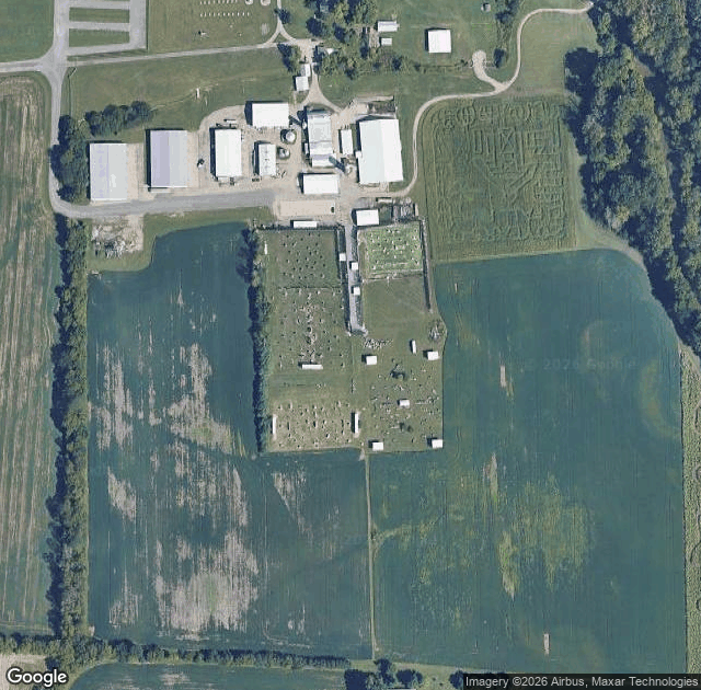 Aerial view of Niederman Family Farm Fall Festival in Liberty Township, OH