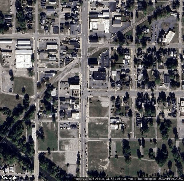 Aerial view of Northwest Ohio Railroad Pumpkin Train in Findlay, OH