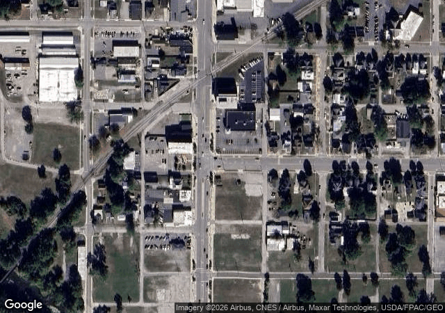 Aerial view of Northwest Ohio Railroad Pumpkin Train in Findlay, OH