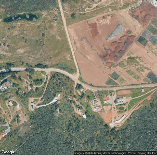 Aerial view of Oma's Family Farm in Lakeside, CA