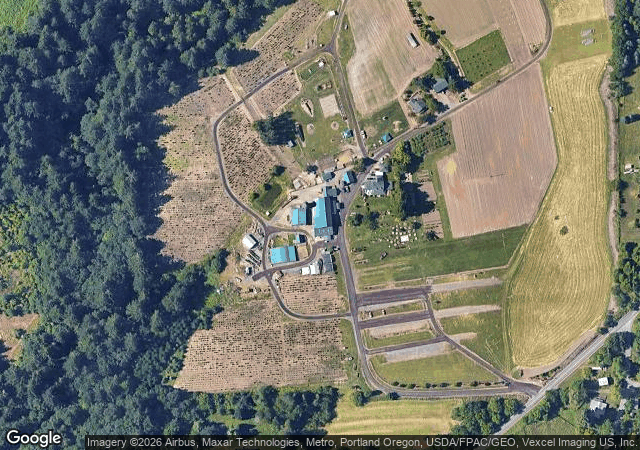 Aerial view of Plumper Pumpkin Patch & Tree Farm in Portland, OR