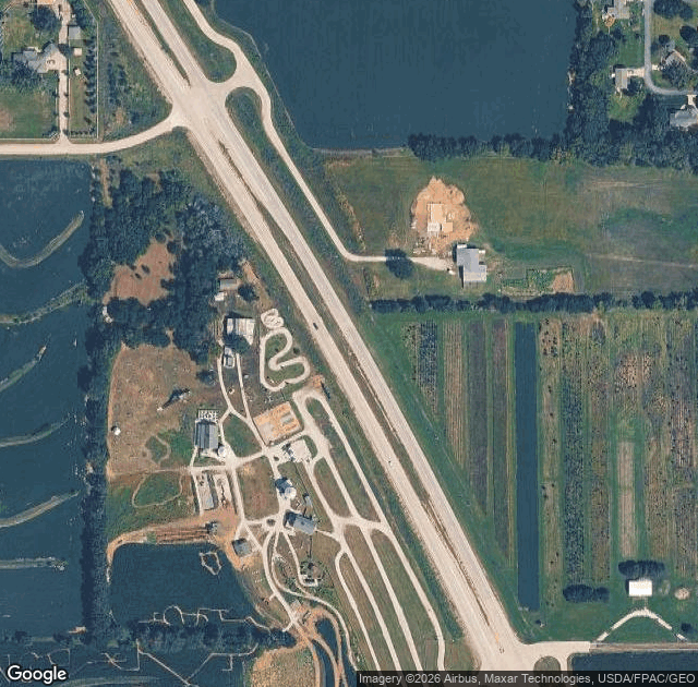 Aerial view of Skinny Bones Pumpkin Patch in Blair, NE