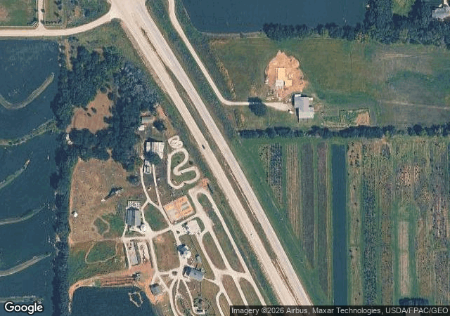 Aerial view of Skinny Bones Pumpkin Patch in Blair, NE