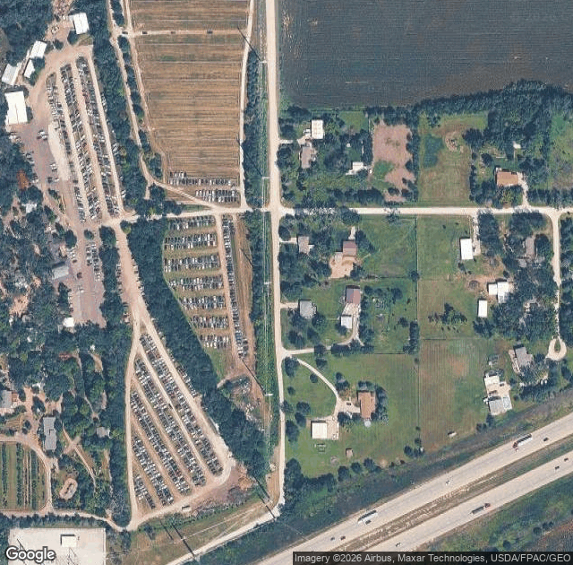 Aerial view of Vala's Pumpkin Patch & Apple Orchard in Gretna, NE