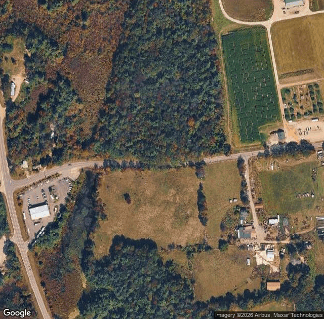 Aerial view of Washburn's Windy Hill Orchard in Greenville, NH