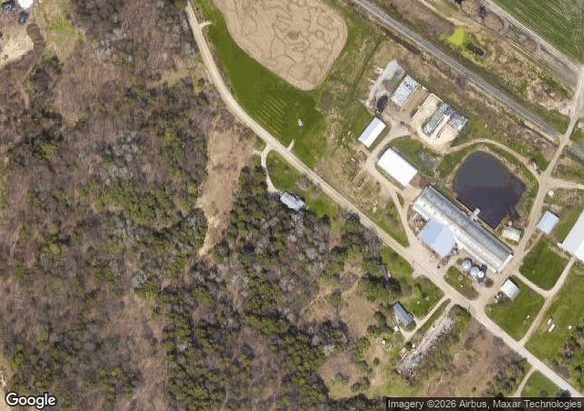 Aerial view of Whitcomb's Land of Pumpkins and Corn Maze in Williston, VT